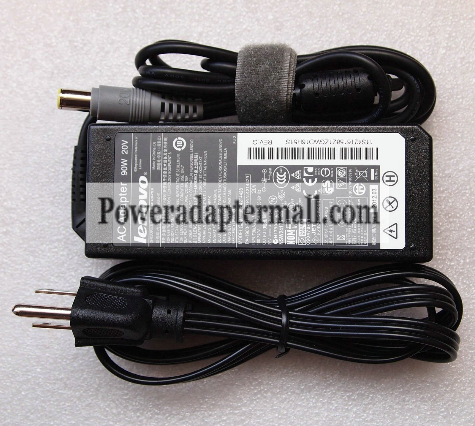 20V 4.5A Lenovo ThinkPad R400 R500 90W AC Adapter Power Charger